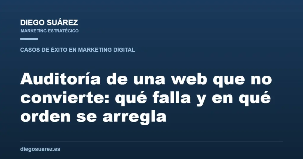 Auditoría de una web que no convierte: qué falla y en qué orden se arregla