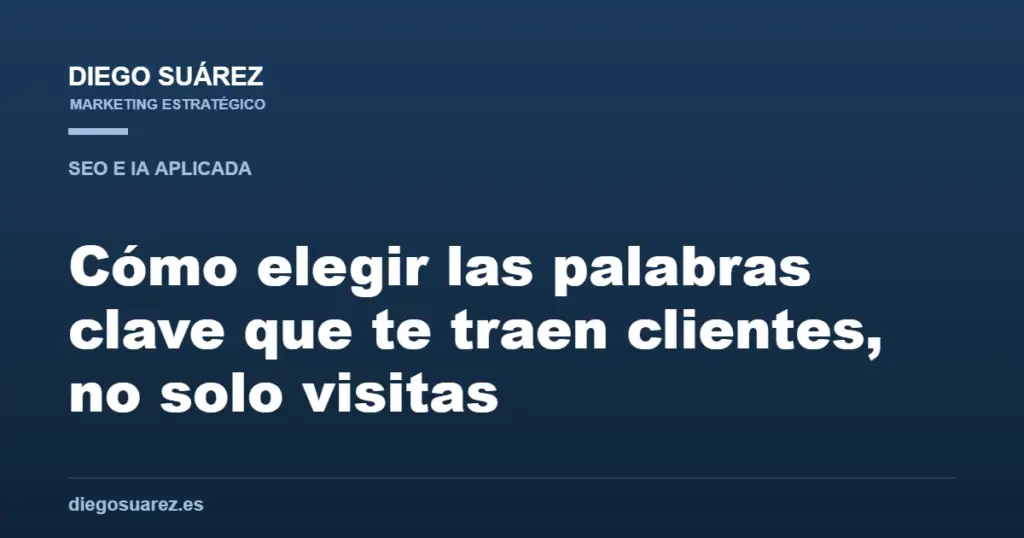 Cómo elegir las palabras clave que te traen clientes, no solo visitas