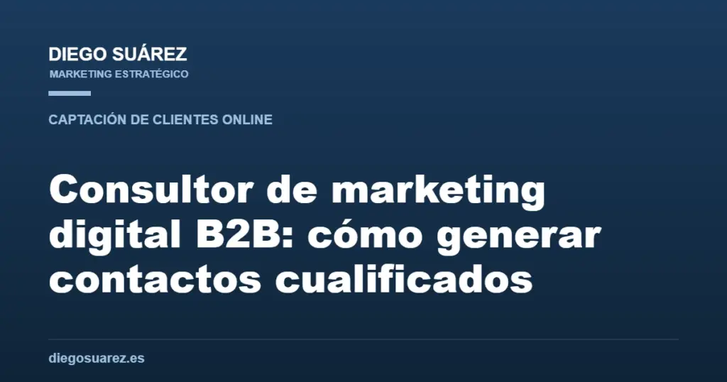 Consultor de marketing digital B2B: cómo generar contactos cualificados