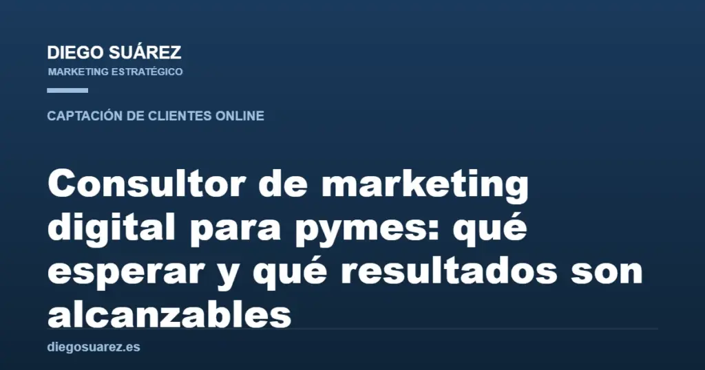 Consultor de marketing digital para pymes: qué esperar y qué resultados son alcanzables