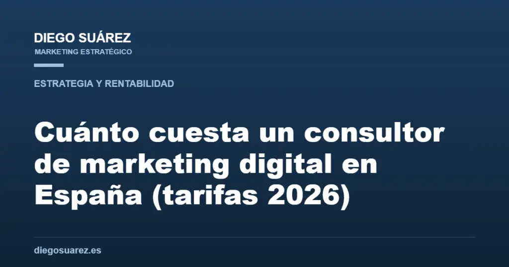 Cuánto cuesta un consultor de marketing digital en España (tarifas 2026)