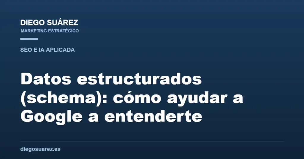 Datos estructurados (schema): cómo ayudar a Google a entenderte