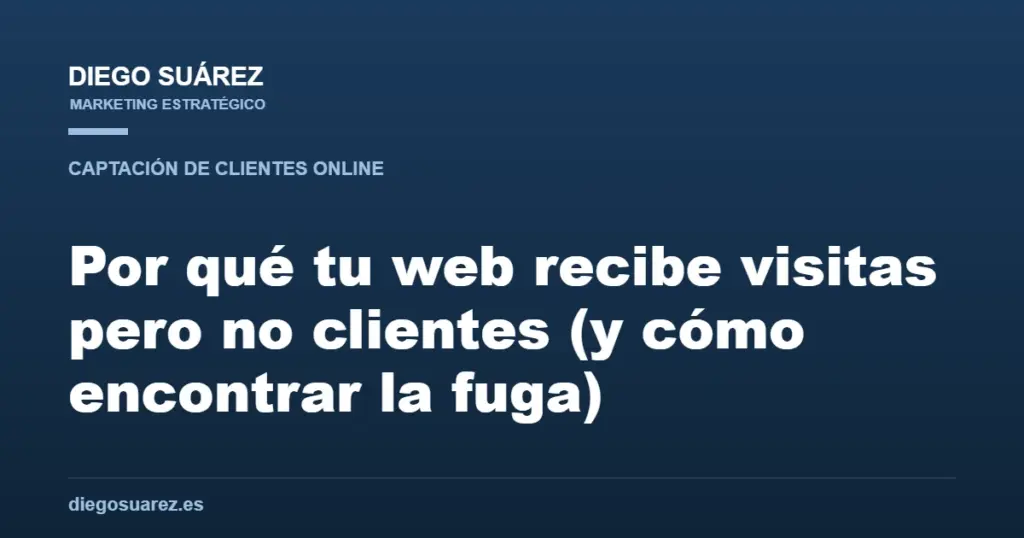 Por qué tu web recibe visitas pero no clientes (y cómo encontrar la fuga)